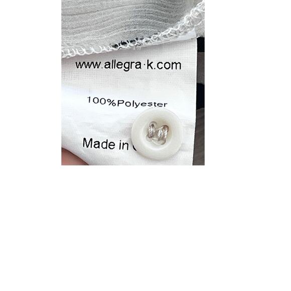 Retro 80s Bow Tie Cream Black Polka Dot Blouse Size Medium Modern Pin Up - Picture 4 of 7